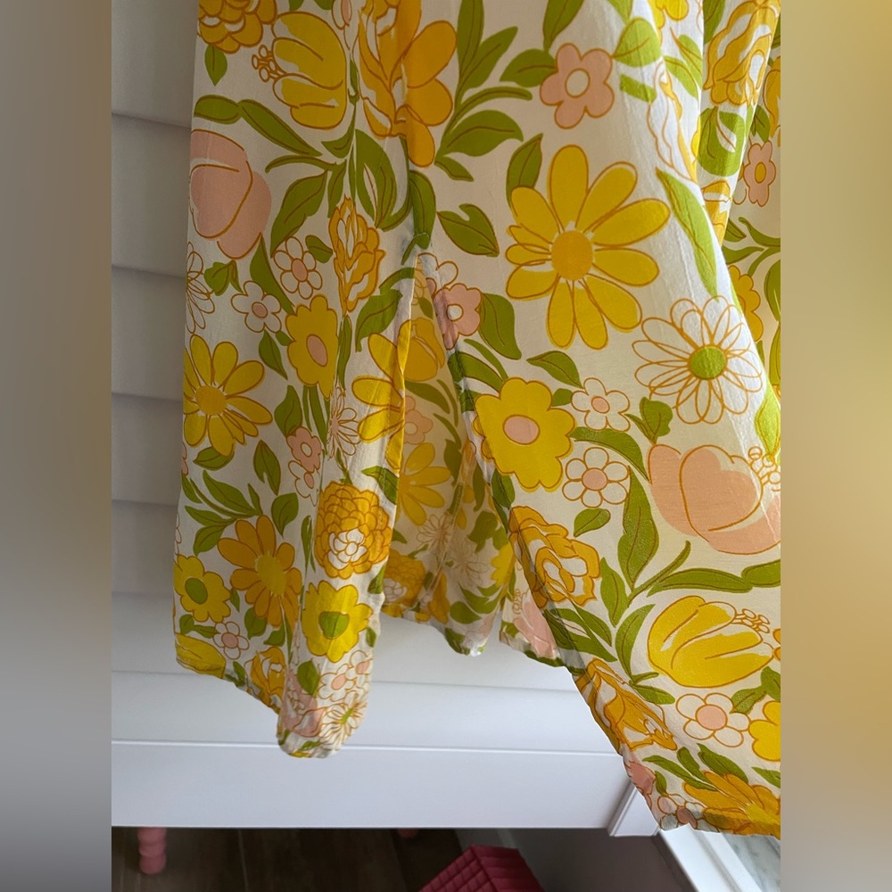 Faithfull the Brand Yellow Floral Midi Dress - Picture 7 of 9